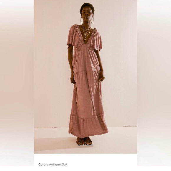 Free People Dresses & Skirts - Free People XL Beach LaLa Maxi Dress In Antique Oak